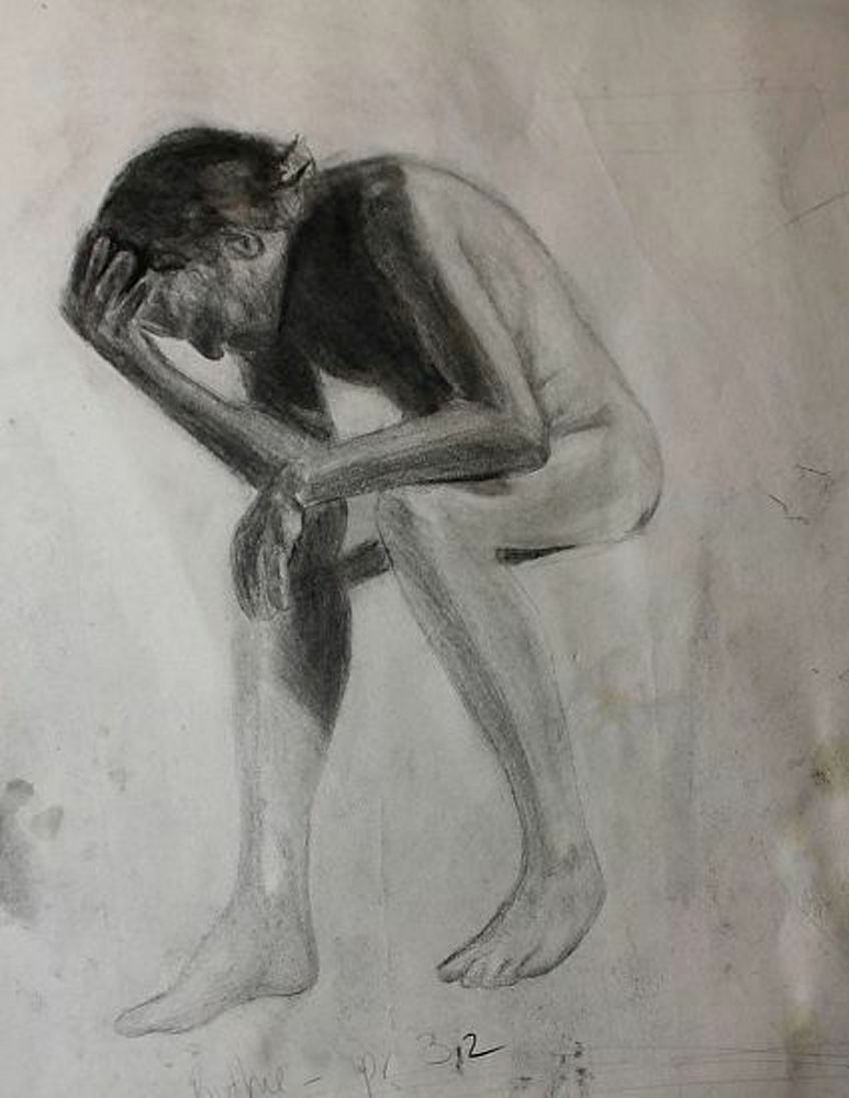 Pencil Drawing 2012 Man Sitting Img 0015 2 Art | Ruthie Briggs Greenberg