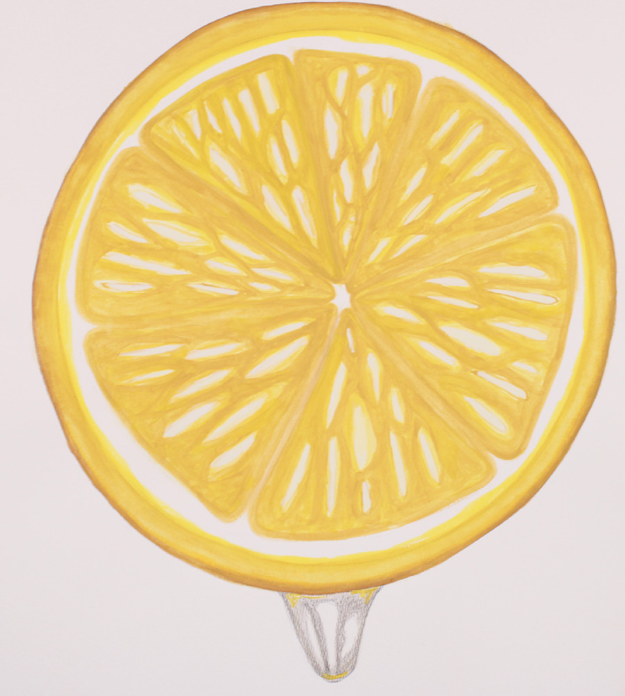 Lemon Slice With Drip Art | jennifer Mrozek Weiss