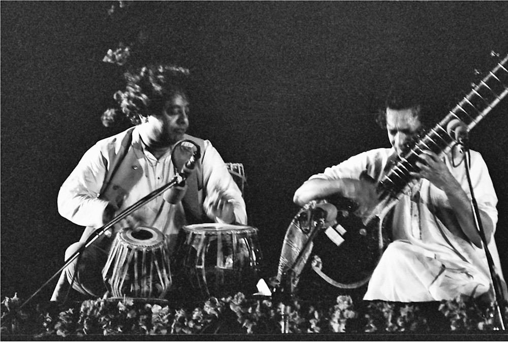 Ravi Shankar (R) & Alla Rakha Performing At The Santa Monica Civic Auditorium, 1968 Photography Art | Sulfiati Magnuson Photography