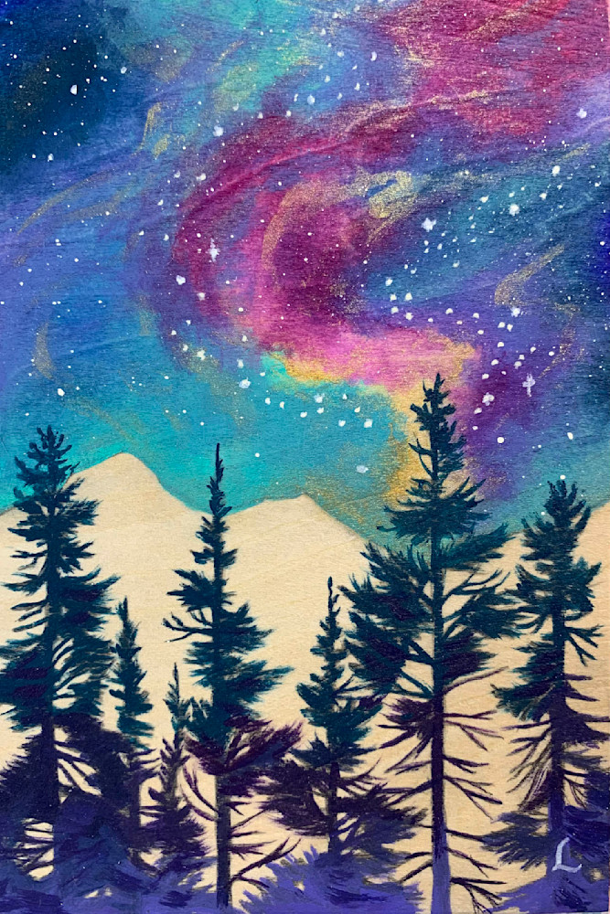 Starry Forest Night Art | leahroseart