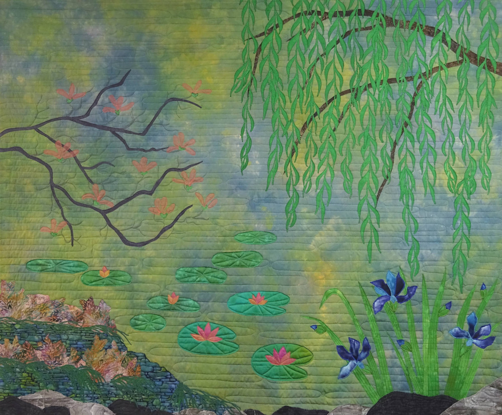 Spring Lagoon | Art Print of Original Quilt by Rachel Derstine