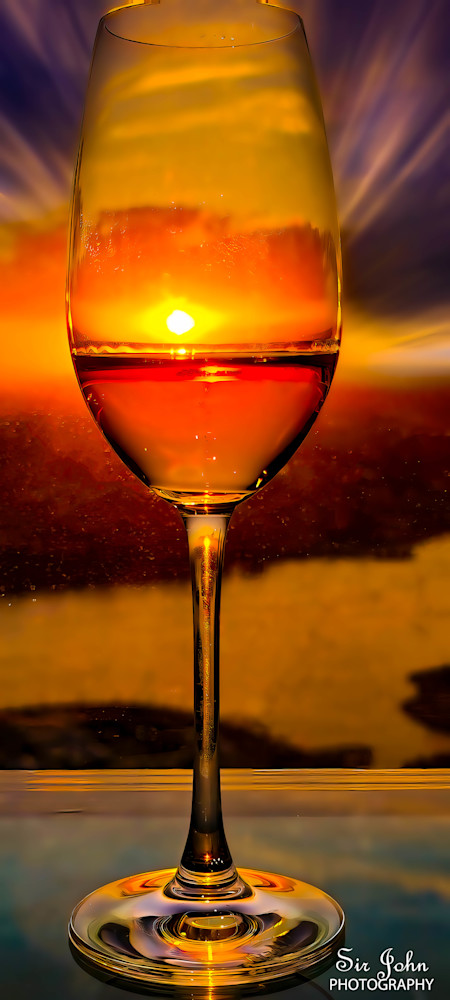 Sunset wine from a rooftop bar in Sydney Australia