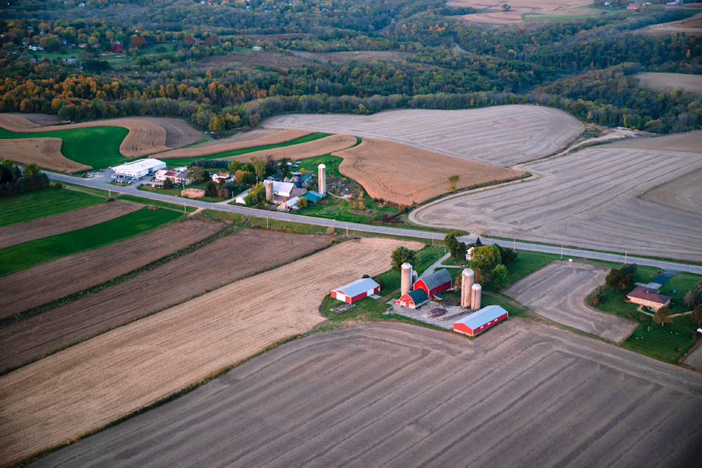 Aerial Wisconsin - Morning, Autumn