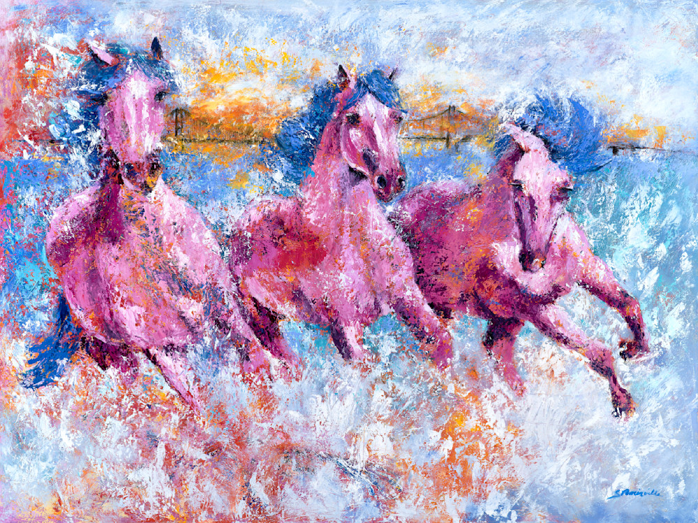 Pink Ponies Art | S Pominville
