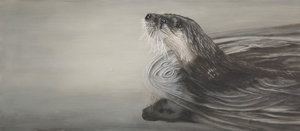 Making Ripples   River Otter Art | Johanna Lerwick Wildlife Artist