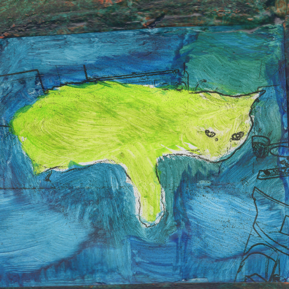 Green Kitty Art | Mark Rushton