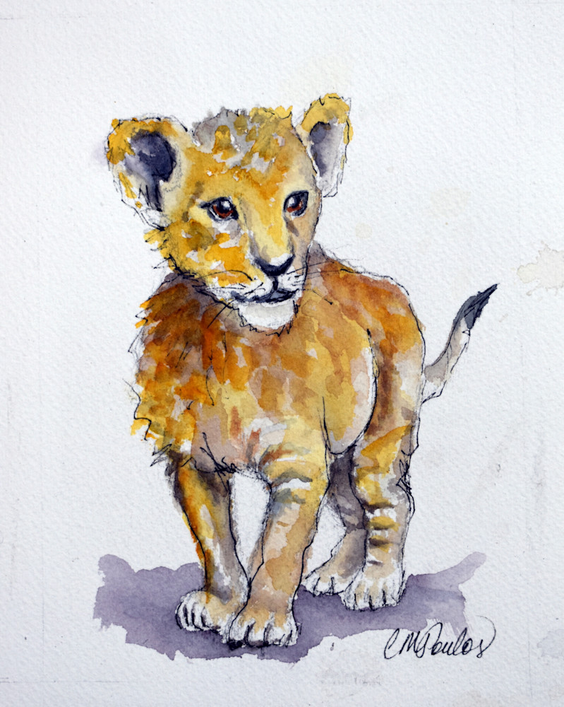 Baby Lion  Art | Cathy Poulos Art