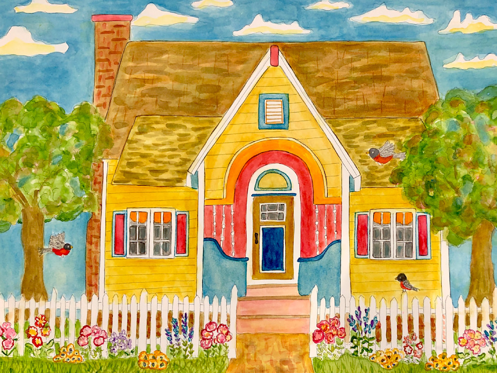 Robins Yellow House Art | Becki Thomas Art