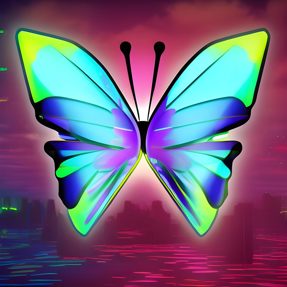 Butterfly In Neon Colors Photography Art | Playful Gallery by Rob Harrison
