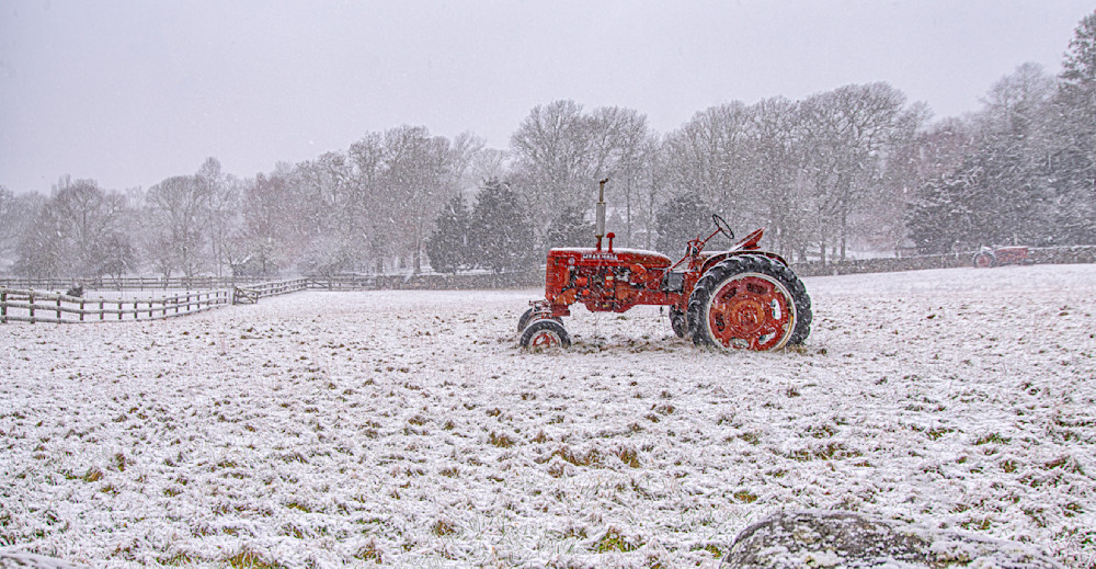 Winter Tractor Storm Art | Michael Blanchard Inspirational Photography - Crossroads Gallery