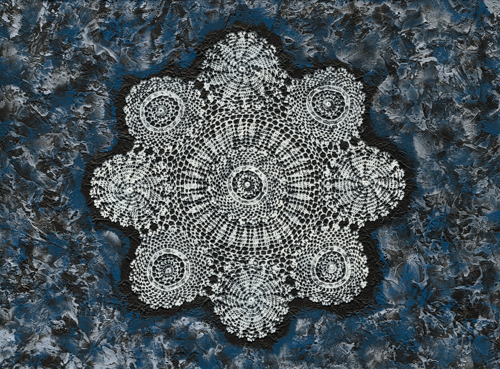 Indigo Crochet Prints