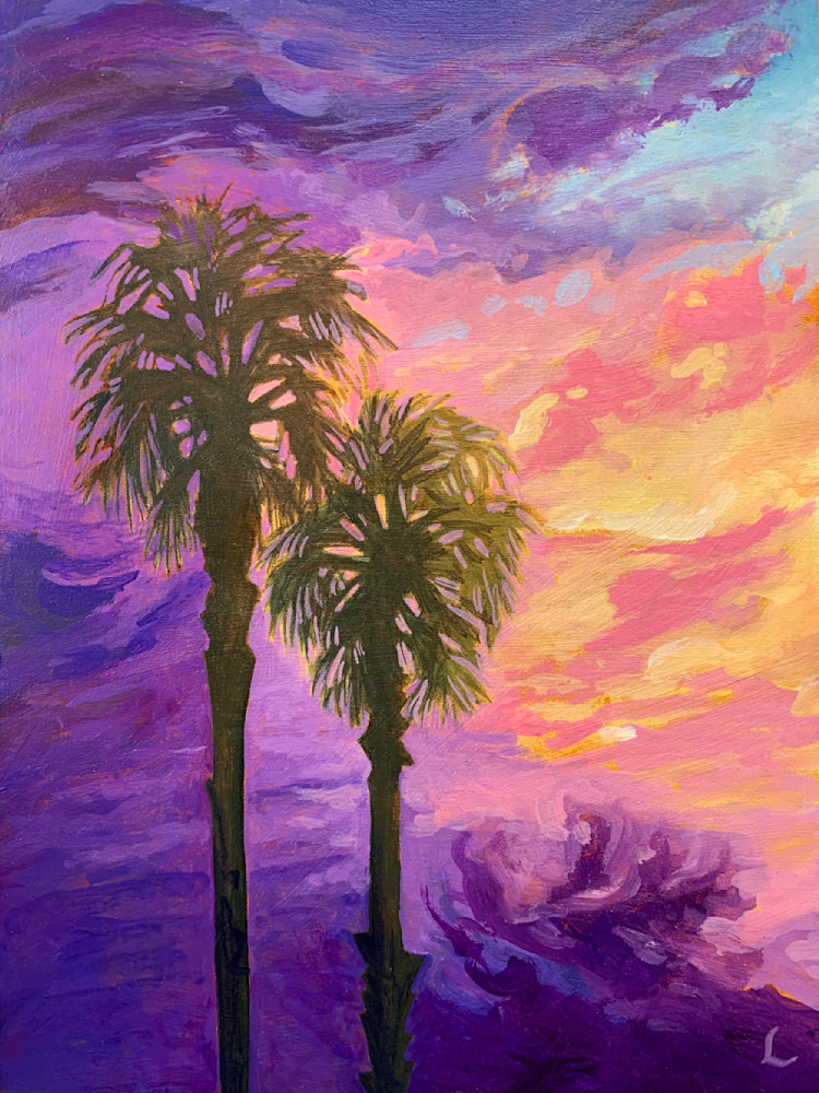 Evening Palms Art | leahroseart