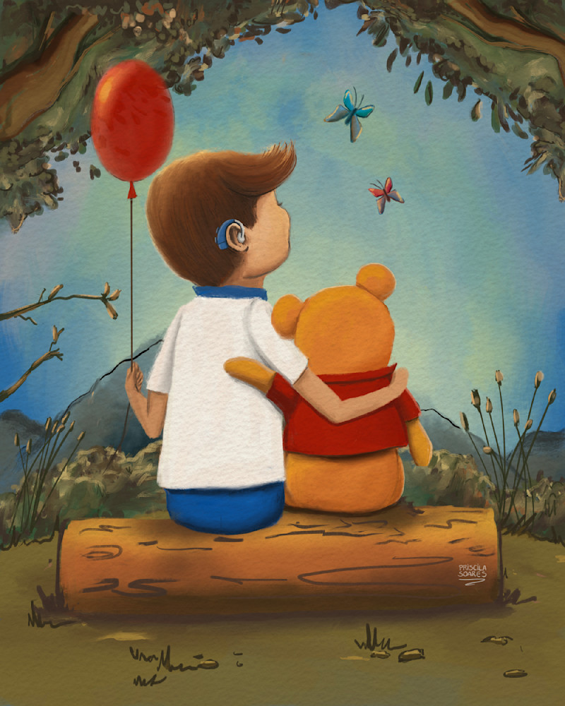 Christopher And Pooh   Hearing Aid Art | Priscila Soares 