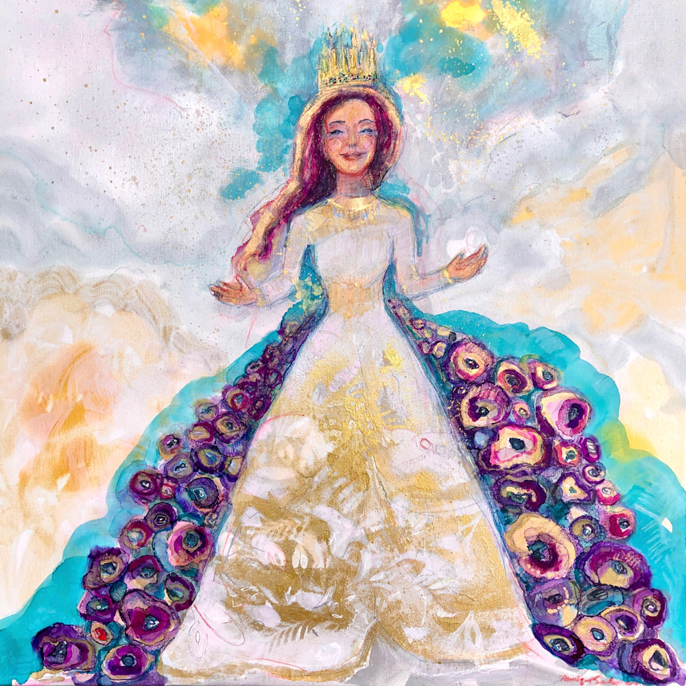 This is a quality art print of Monique Sarkessian's prophetic art based on Revelation 22:17 “The Spirit and the bride say, “Come!” And let the one who hears say, “Come!