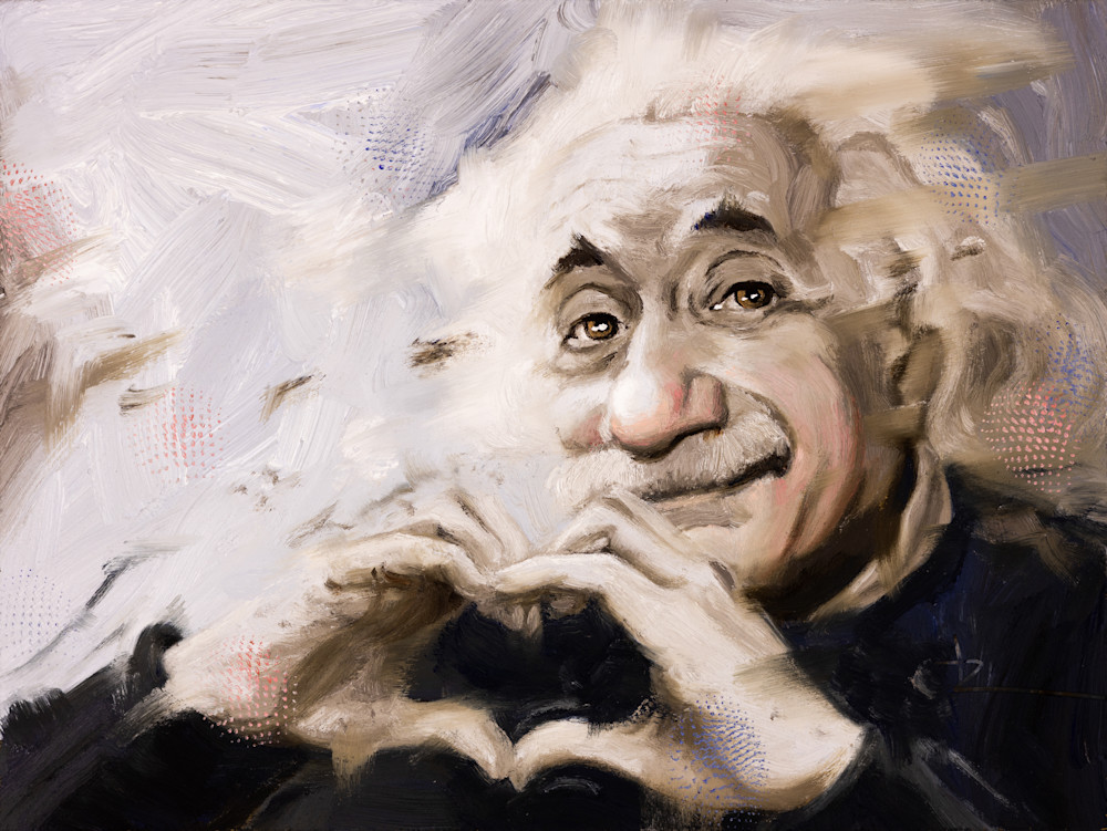 20230125 Albert Einstein Heart Hands Art | Rich Wilkie inc