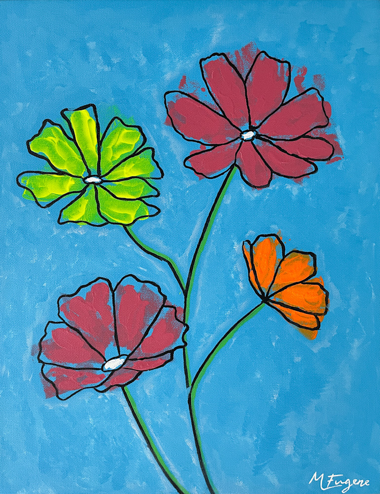 Happy Little Flowers Art | M Eugene Art