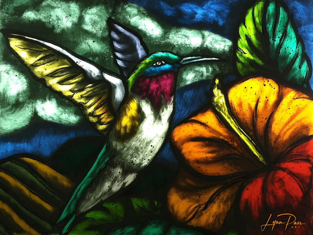 Hummingbird And Hibiscus Art | Lynn Pass Art