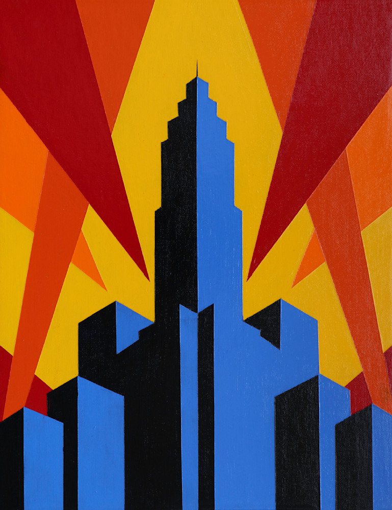 Deco City Lights Art | Warren Blades Modern Art