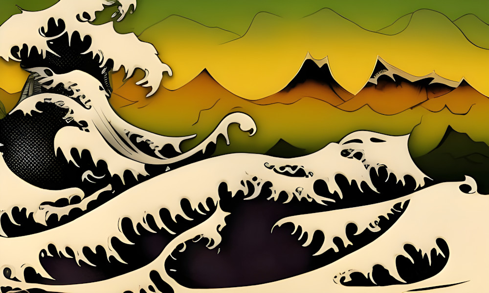 Ocean Waves In Japanese Style Photography Art | Playful Gallery by Rob Harrison