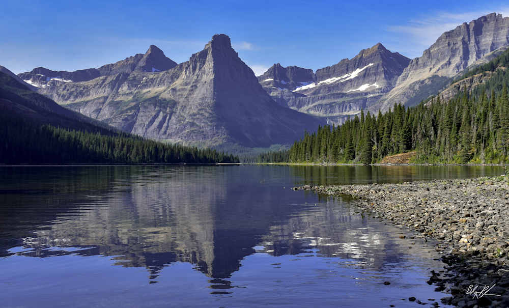 Glacier National Park Mountain and Lake Photograph for Sale as Fine Art