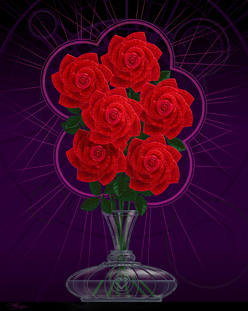 Six Roses Bouquet Art | Jeff Zugale