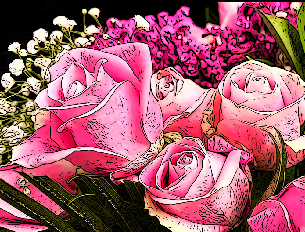 Rose Family Clr Art | Sky + Sparks Luxury Fine Art