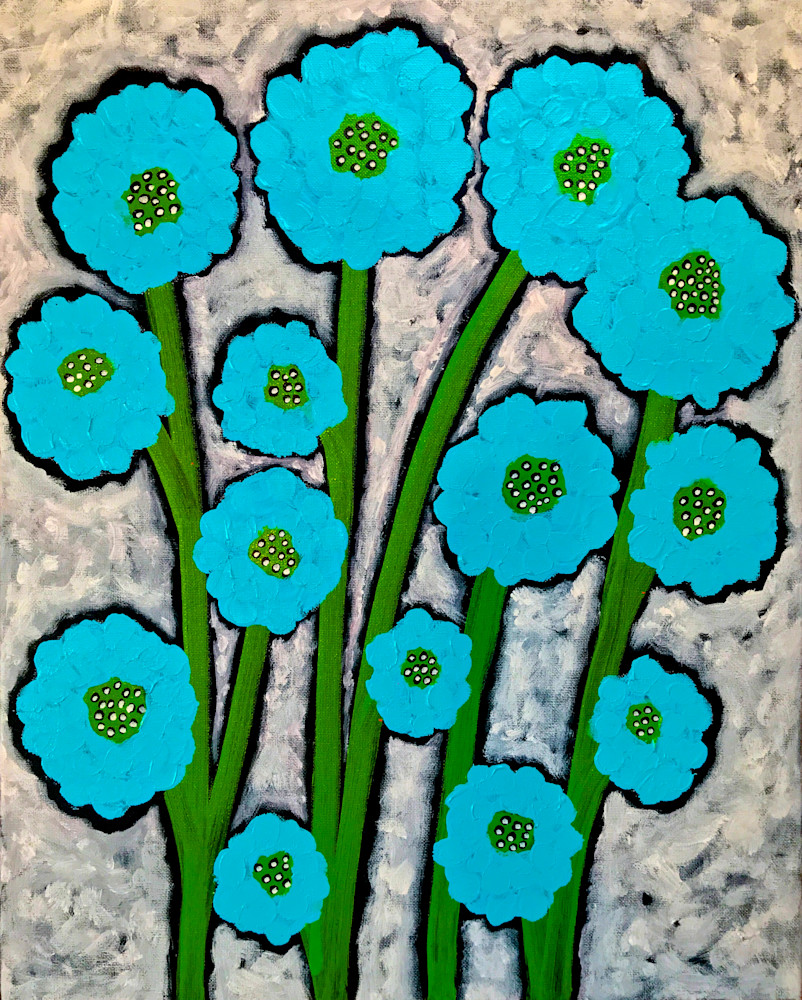 Don’t Be Blue Floral  Art | Kev Von Holt Gallery