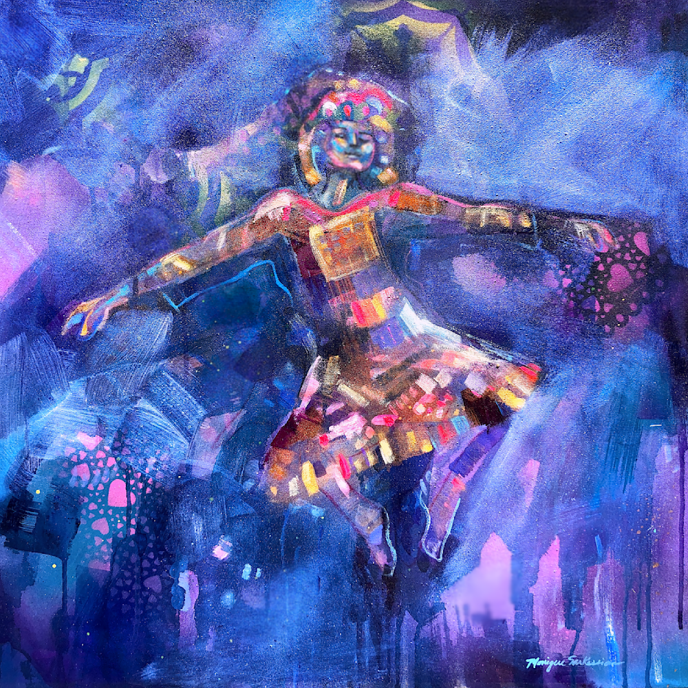 High quality art print of prophetic art by Monique Sarkessian "Ascension 3"" a beautiful worship praise dancer.