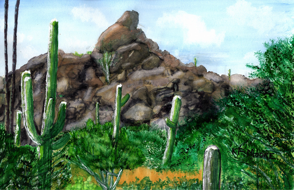 00073 Black Mountain Rock Pile Art | KF Moore Watercolors