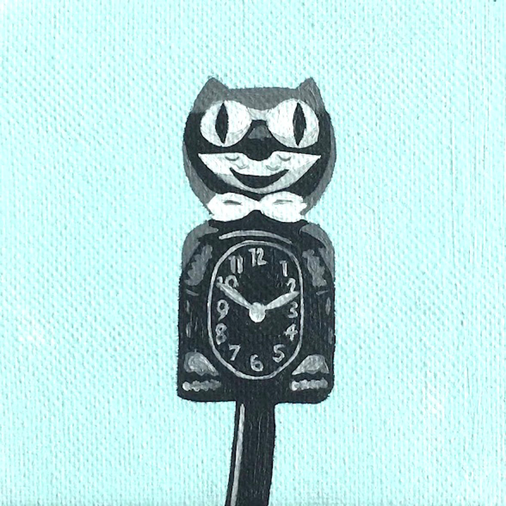 Black Cat Clock Art | Tara Barr Art