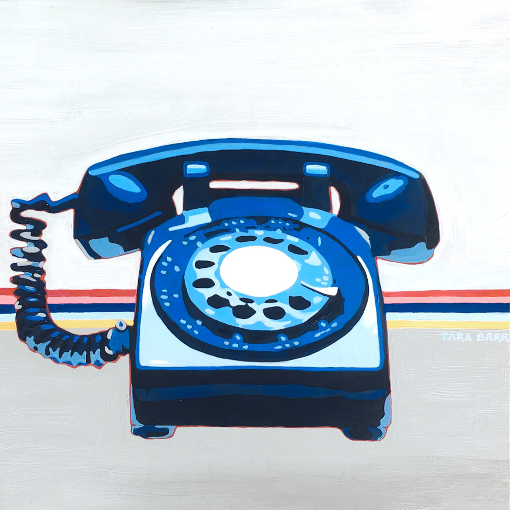 Blue Rotary Phone Art | Tara Barr Art