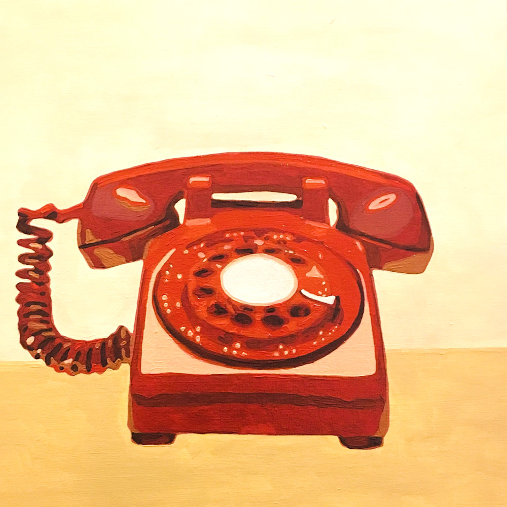 Red Rotary Phone Art | Tara Barr Art