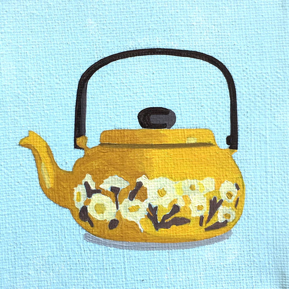 Yellow Flower Teapot Art | Tara Barr Art