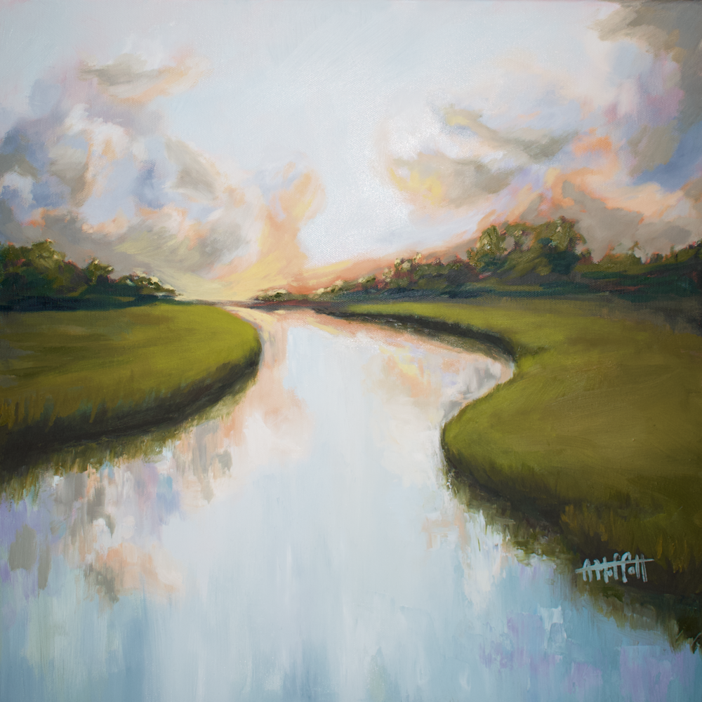 Giclee Art Print - Tidal Creek Drift- by contemporary Impressionist April Moffatt