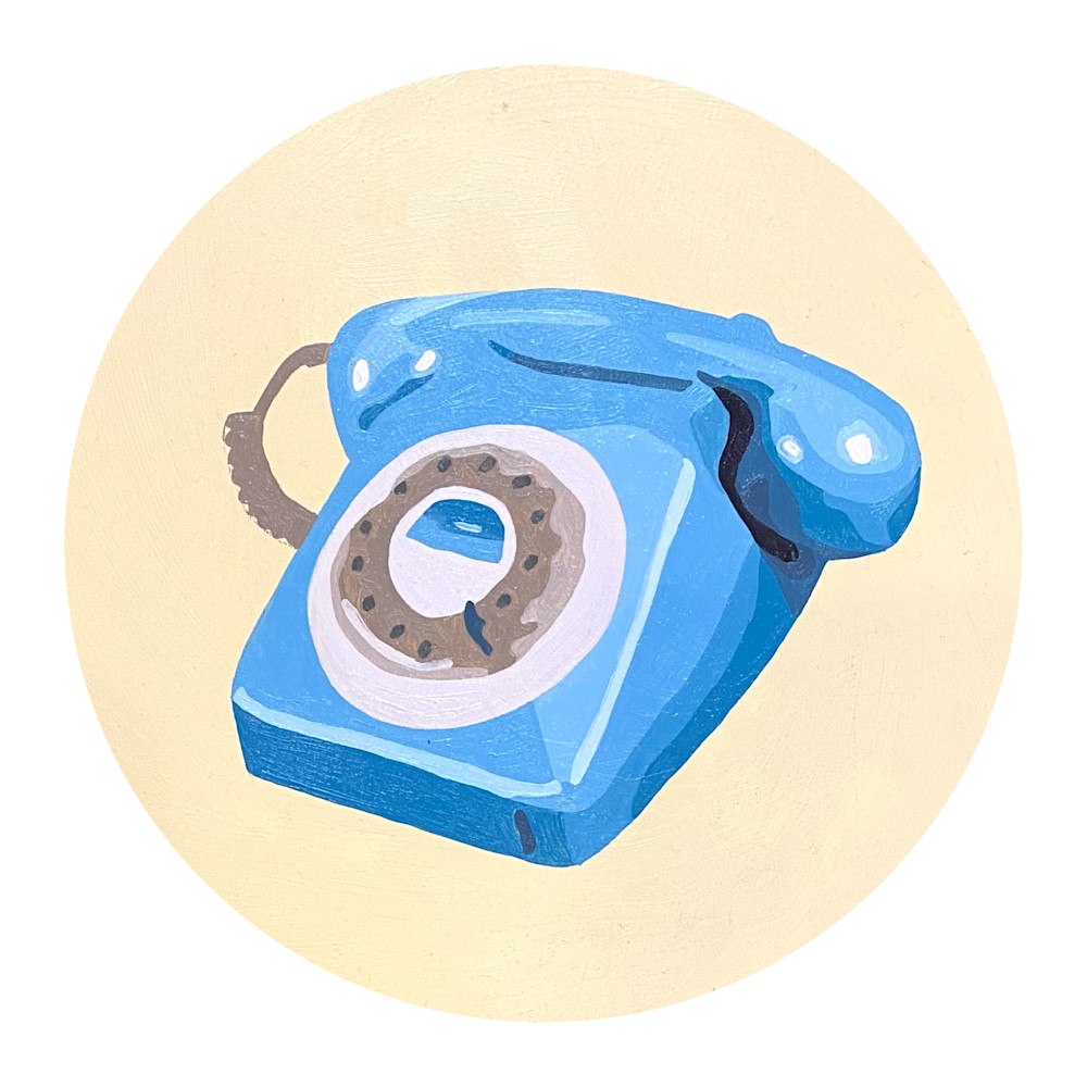Blue Bakelite Phone Art | Tara Barr Art