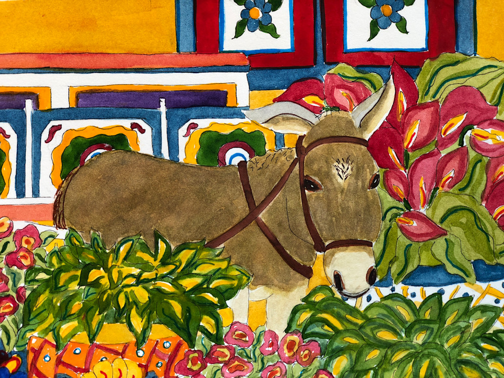 Mexican Flower Donkey Art | Becki Thomas Art