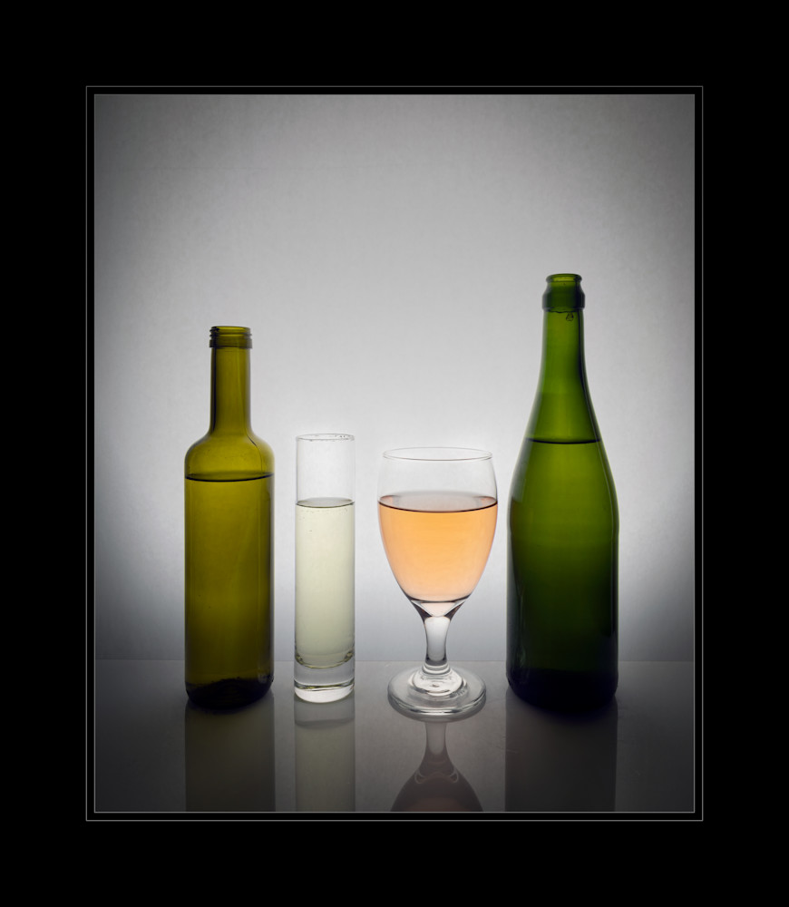 A Fine Art Photograph of Wine Reflections on White Plexiglass by Michael Pucciarelli