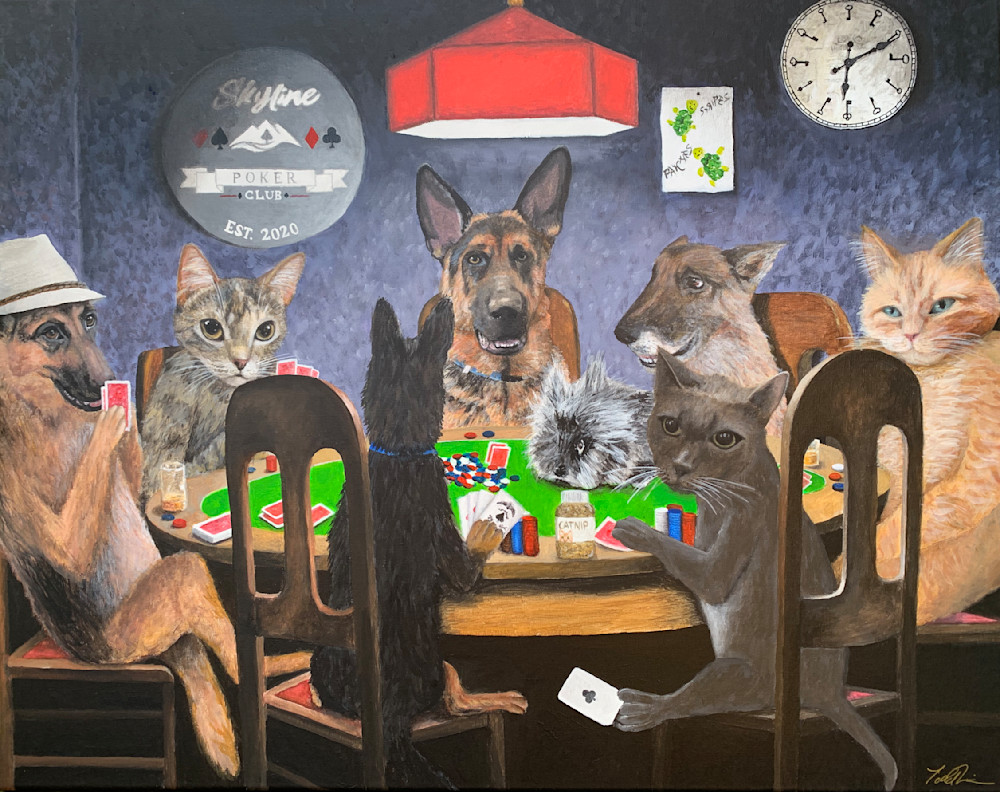 Pets Playing Poker - Todd Kreisman Art