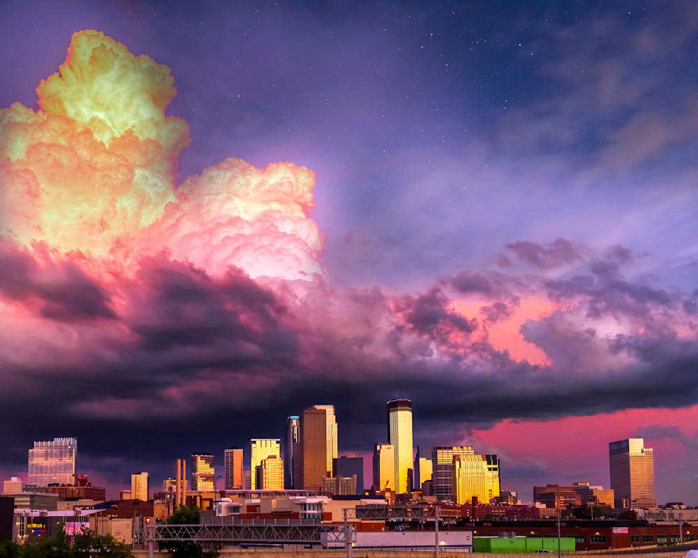 Sunset Storm Cloud and Skyline - Beautiful Pictures of Minneapolis