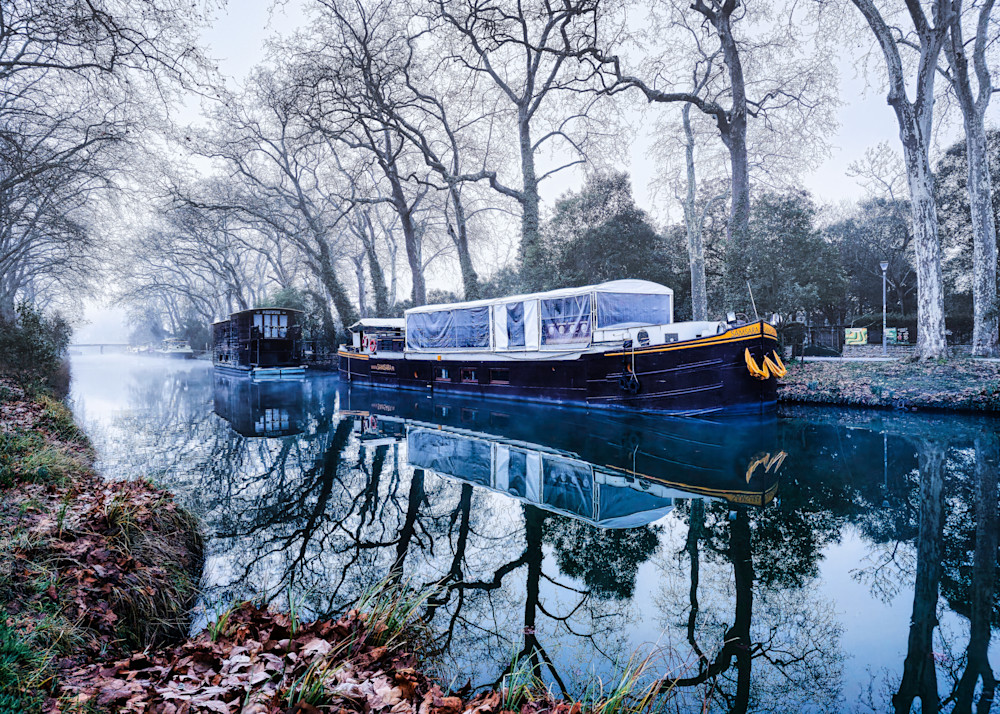 Misty Morning On The Canal Du Midi Photography Art | Francois De Melogue