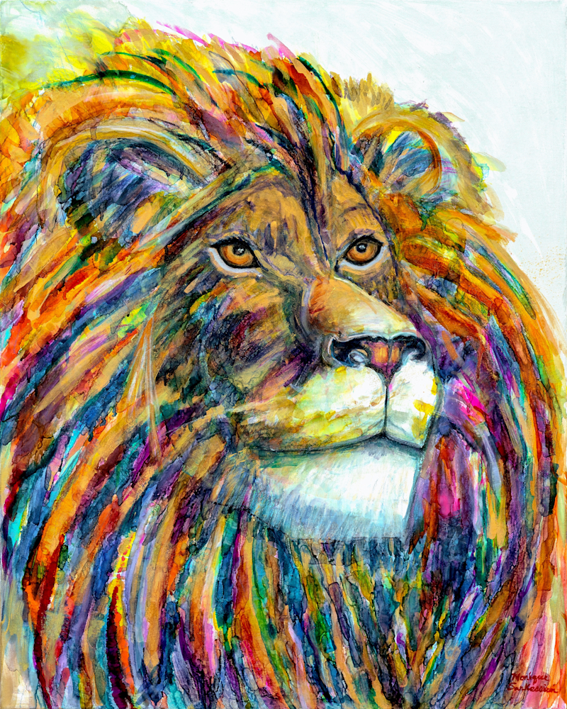 High quality archival art canvas wrap print "Beholding Jesus Ready to Roar 26 for author Rick Osborne Tranzform U program",  lion of Judah Jesus 