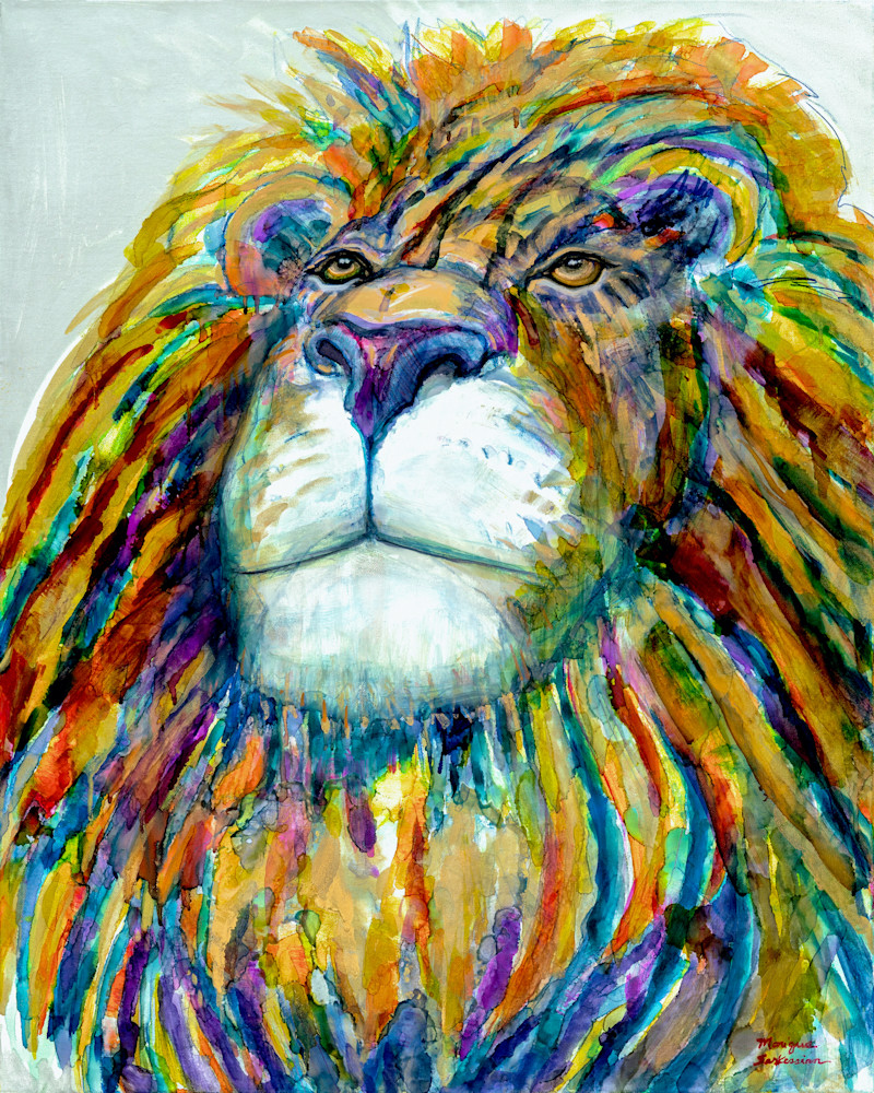 High quality archival art canvas wrap print "Ready to Roar 27 for author Rick Osborne Tranzform U program",  lion of Judah Jesus 