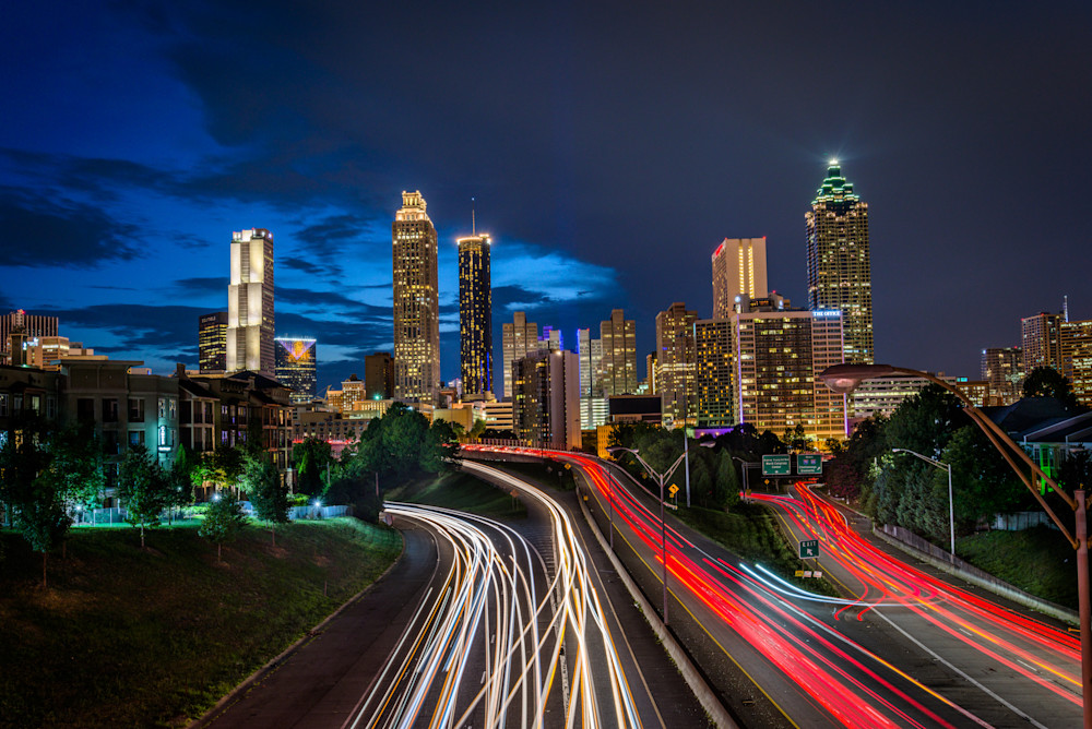 Atlanta Skyline at night | Susan J | Shop Prints