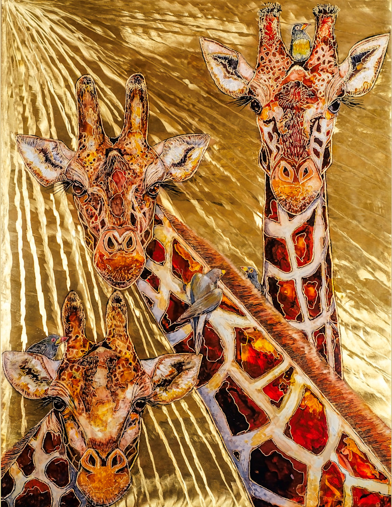 Giraffes And Oxpeckers Art | Tina Brunetti Art