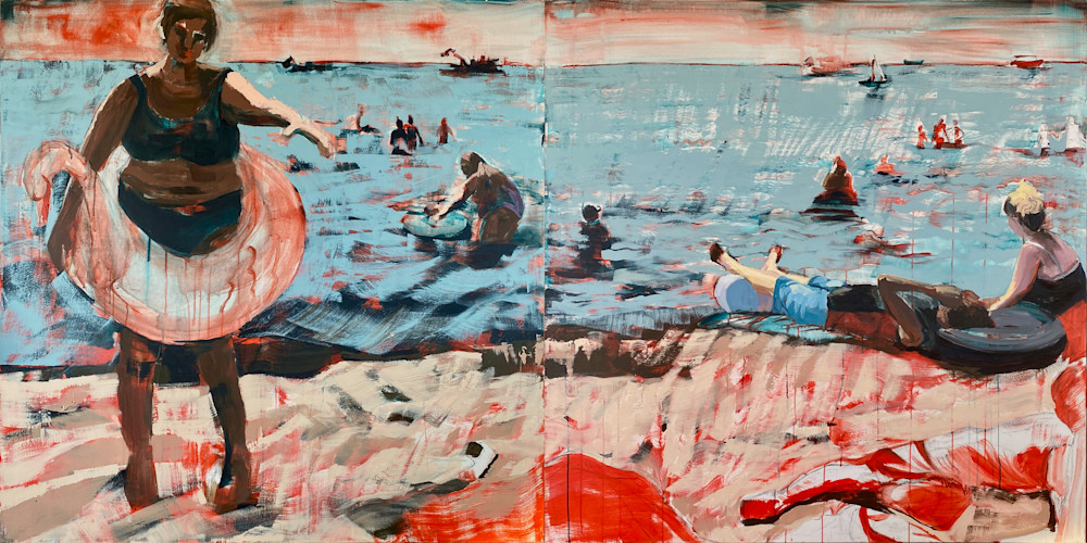 The Beach (Diptych) Art | Laurel Dugan