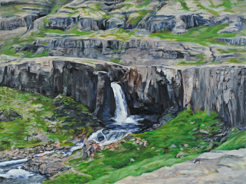 Waterfall In A Basalt Gorge Art | EMT Fine Arts