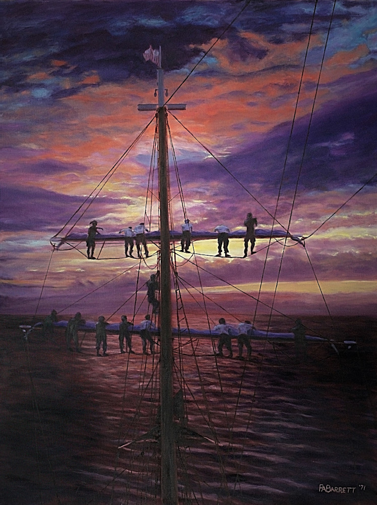 Furling Sail At Sunset Art | Peter Barrett Fine Art