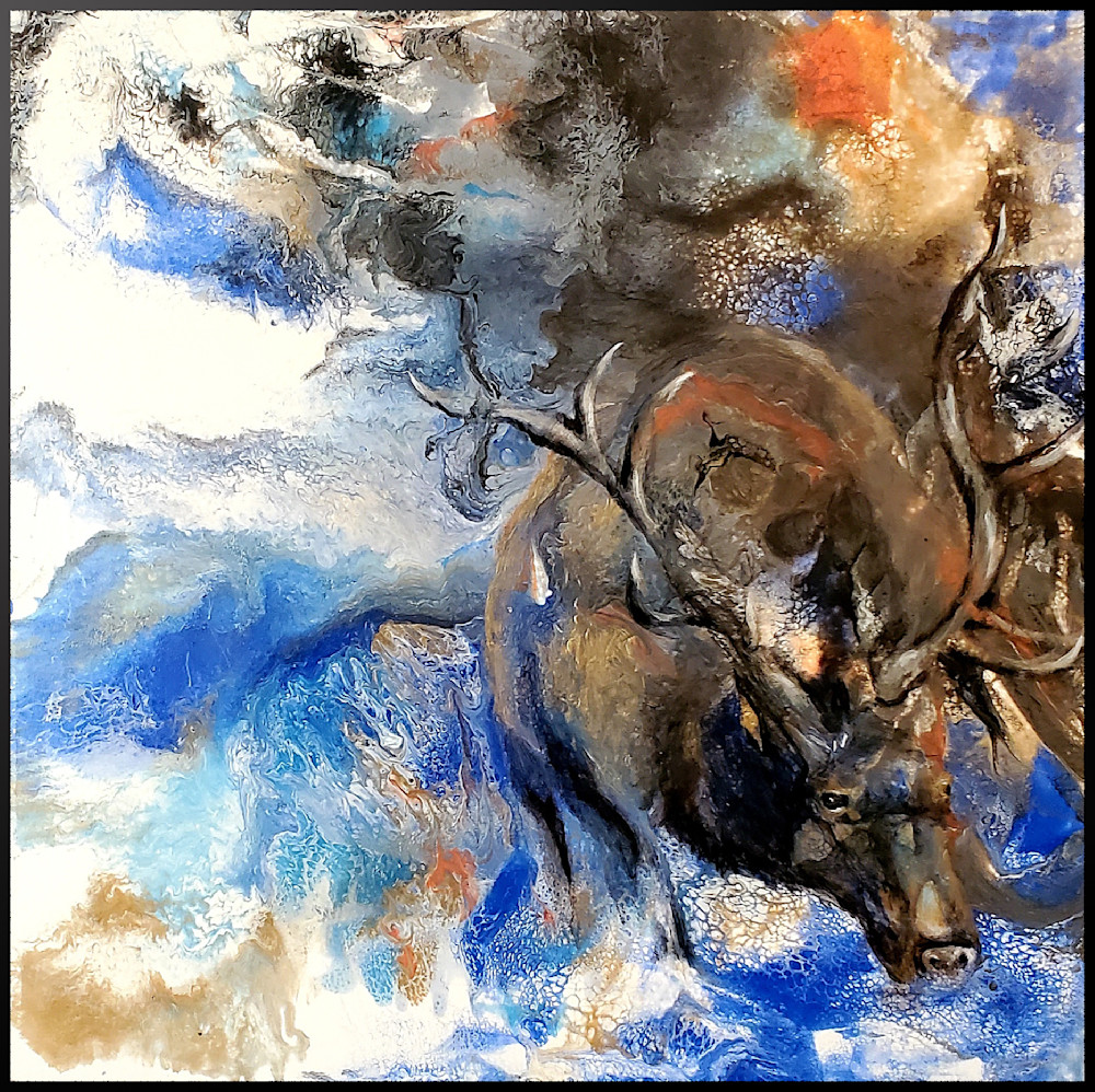 Elk In Moonlight Art | iANOTY Art