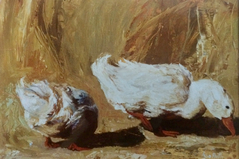 Ducks On Yellow Art | Lesa Delisi, Fine Arts