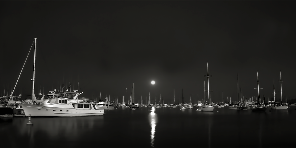 Moon Over Newport Beach Harbor